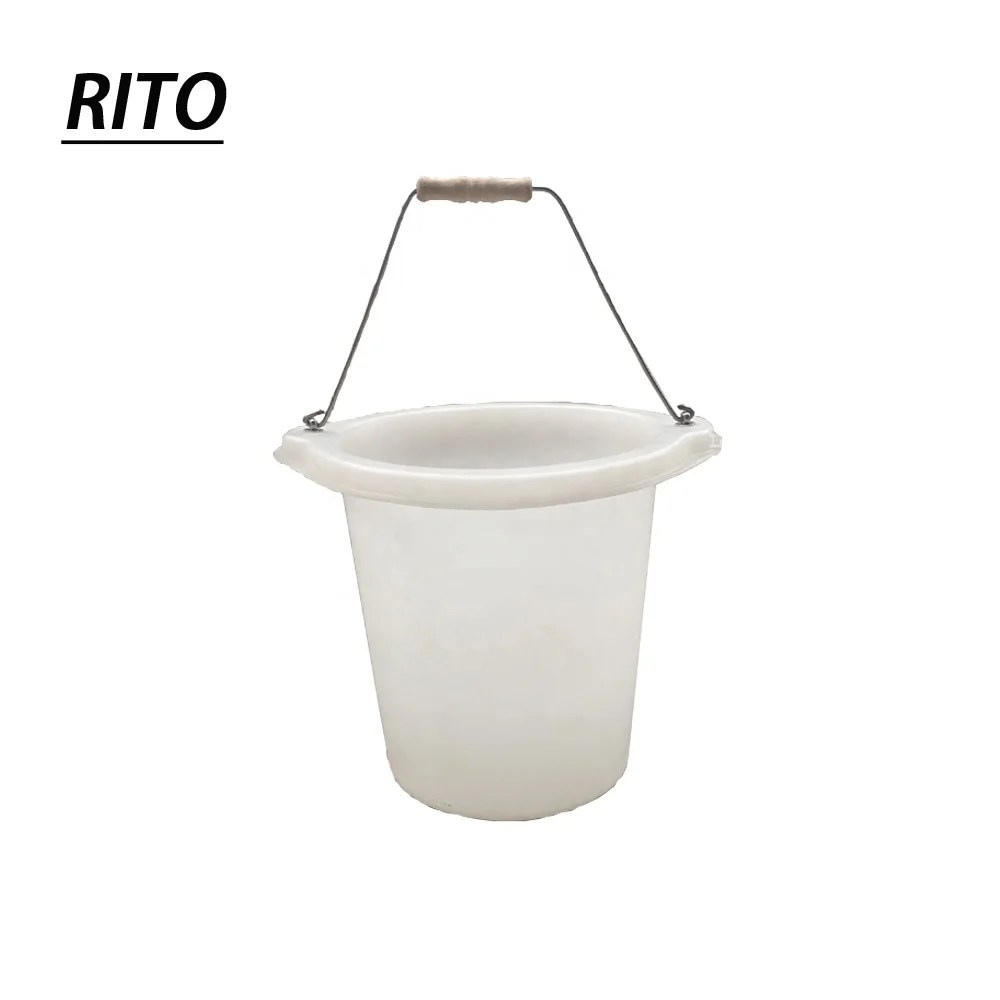 Rotational molding black white bucket paint ink plastic pail with carry handle