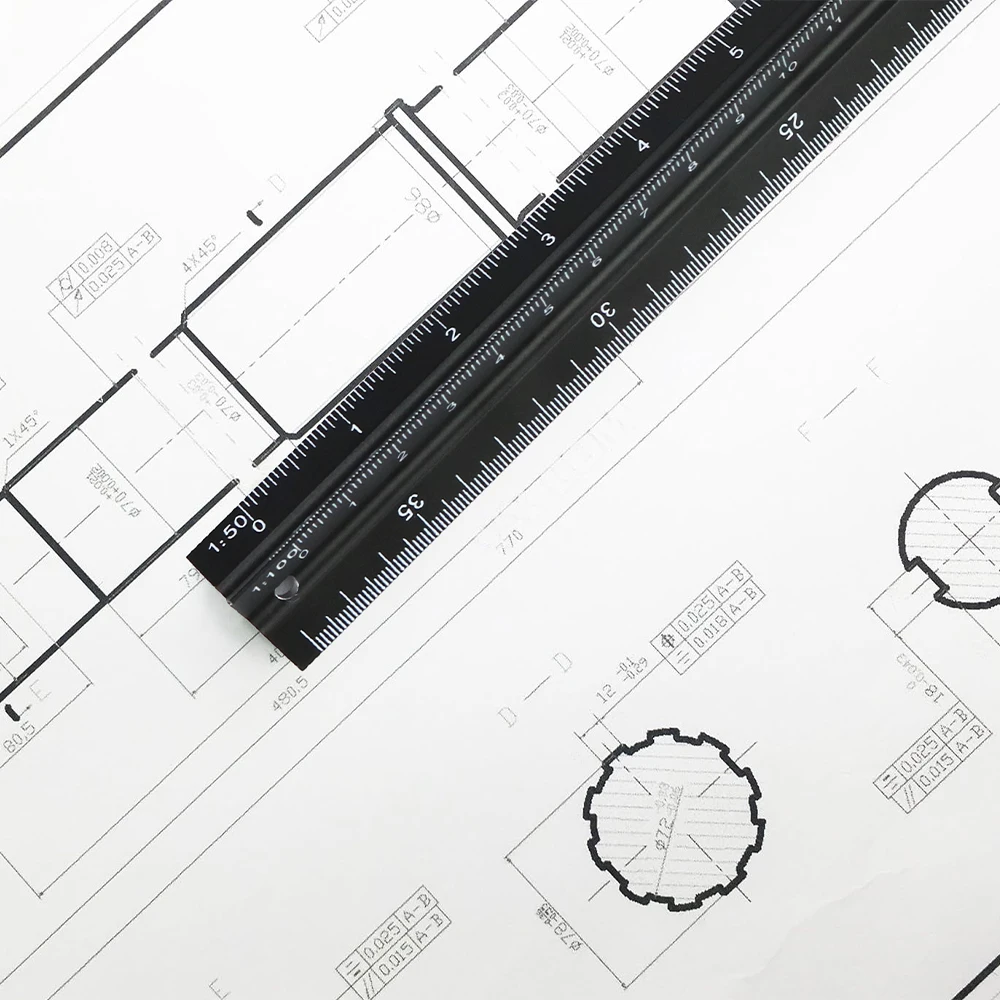 Architectural Scale engineering standard template aluminum Ruler Triangular Ruler straight ruler