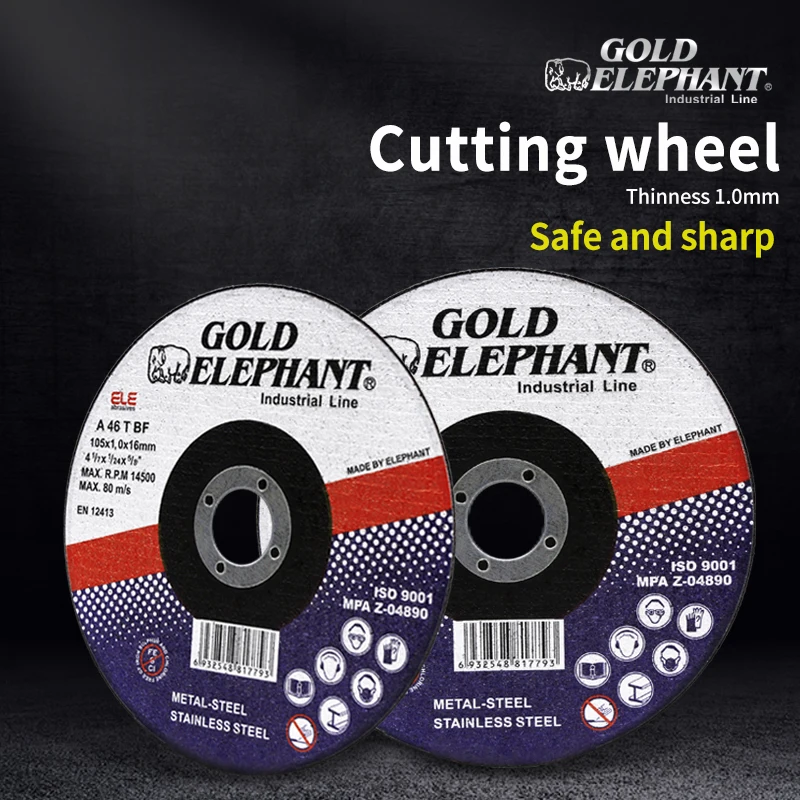 Gold Elephant spot sales high quality ultrathin metal cutting disc 4 inch 105x1.0x1.6  grinding wheel