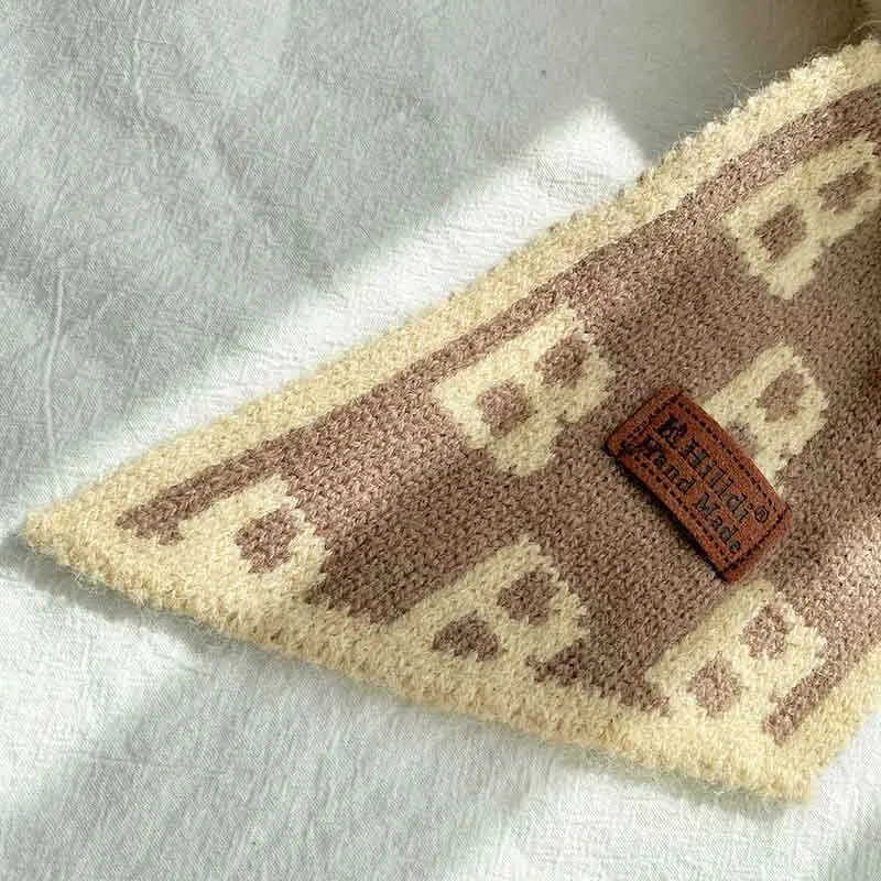 Simple Beabtiful Ladies Scarves for Student School  Neckwear Natural Color Winter Shawl