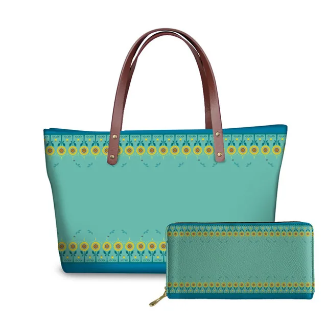 Ladies Shoulder Bags for Women Sunflowers Printing Handbags&Wallet for Females 2pcs/set Top-Handle Bags Travel Bolsa