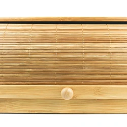 Large Capacity Bamboo Bread Box Roll Top and Removable Layer Food Storage Container Bamboo Storage Holder