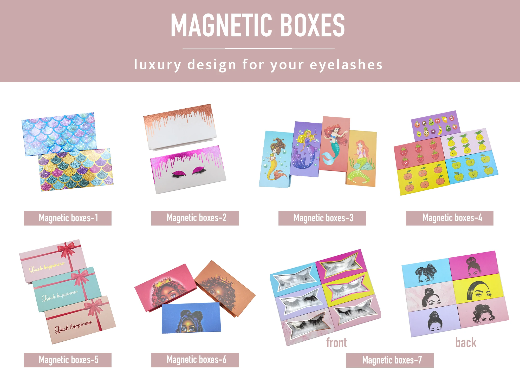Maynice clear eyelash boxes storage case organizer logo unique lashes box brat doll eyelashes packaging wholesale