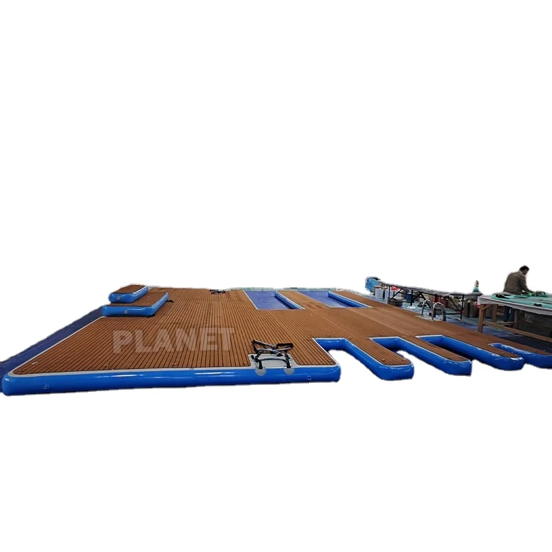 Inflatable Boat Swim Platforms Island Floating Jetski Raft Inflatable Foil Water Jet Ski Dock Floats Platform With Ladder