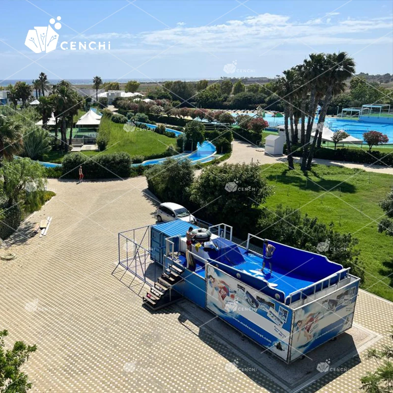 Cenchi holiday resort hotel splash pad pool water slide surf pool equipment design best french campsite with water park