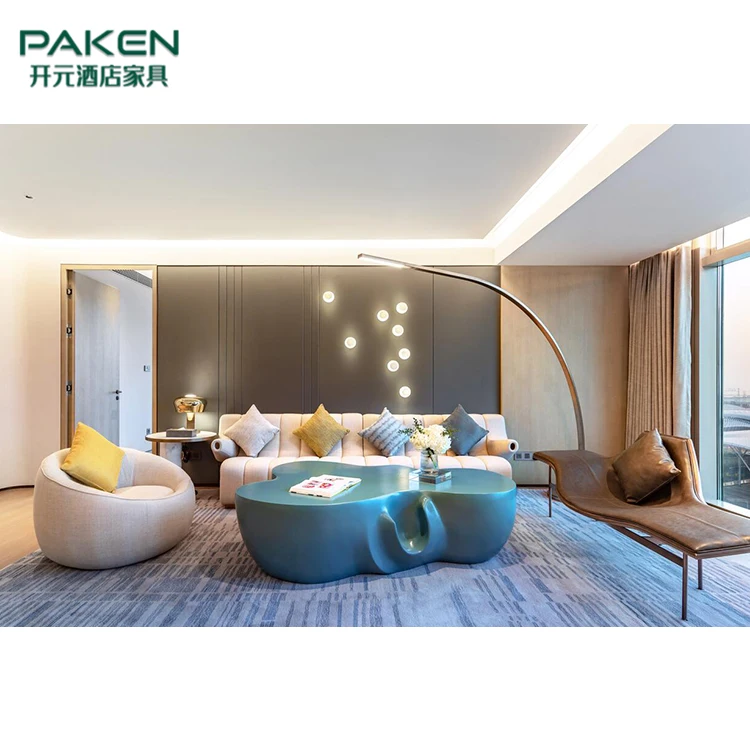 Paken Modern Style 5 Star King Size Bed Bedroom Sets Commercial Hotel Room Furniture