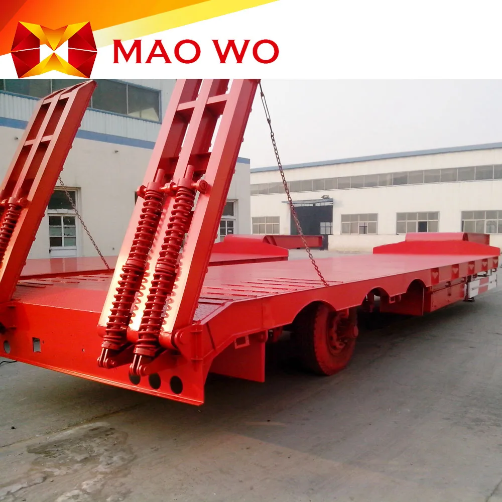 Customized 40FT Chassis 3 Axle Excavator Transport  Low Bed Trailer for sale