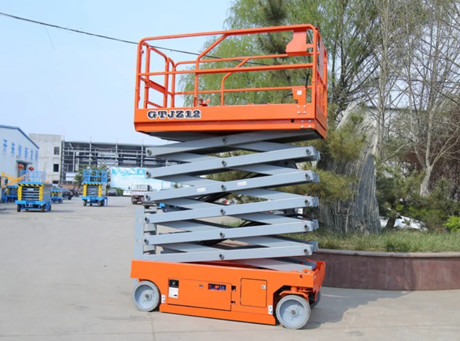 Portable Electric Electric-Hydraulic Powered Hydraulic Scissor Lift With CE For Cleaning 4 to 18m