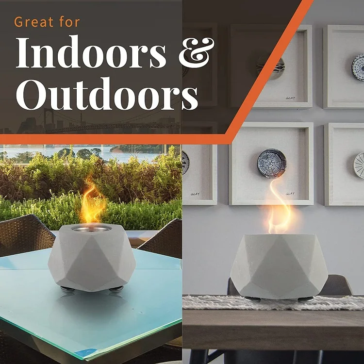 The diamond shape Cheap concrete Table Fire Pit Bioethanol Outdoor Fireplace Lantern Table Fireplace