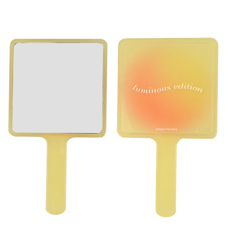 Handheld Makeup Mirror Makeup Vanity Solid Color Candy Color Mirror Internet Celebrity Handle Hand Mirror for Girls