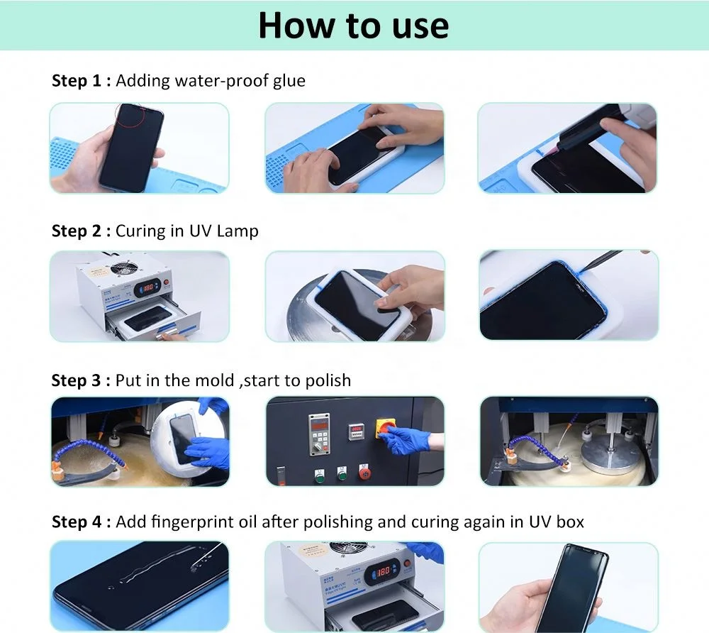 Daul Polishing Head Mobile Phone Glass Polishing Machine LCD Display Scratches Grinding Machine