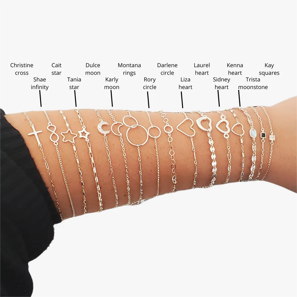 Custom fine Bracelets bulk wholesale Jewelry 925 Sterling Silver heart charms connector link Chain Bracelet for Women