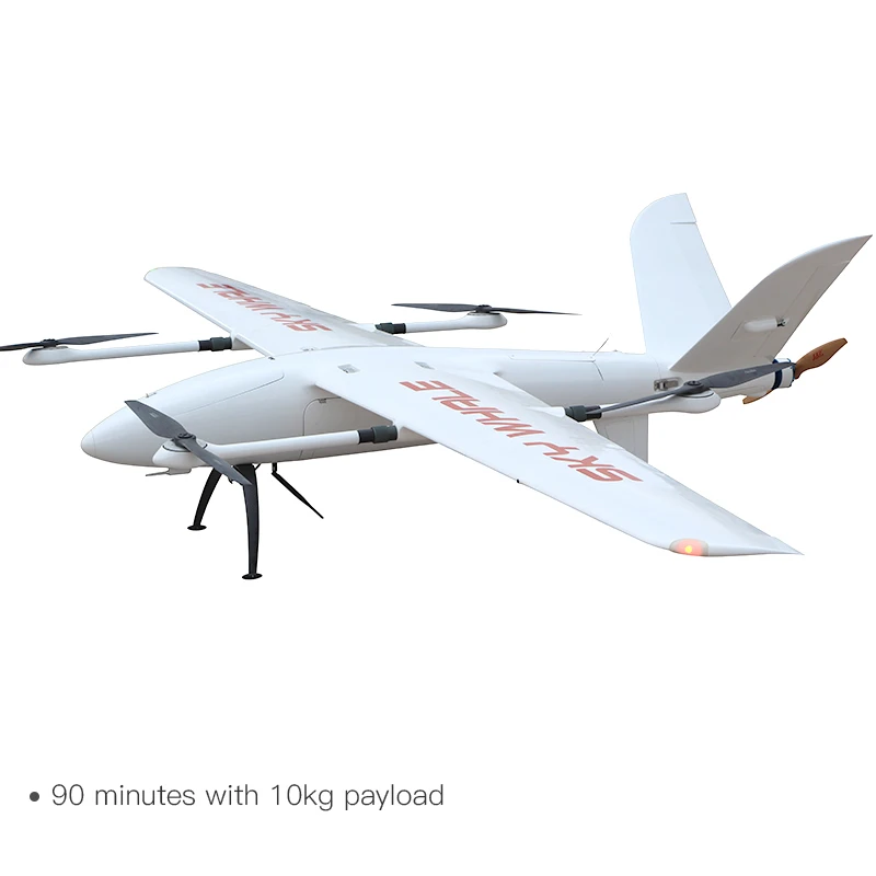 10KG payload Long Range VTOL Fixed Wing Delivery UAV Drone 90mins Fly Time Waterproof