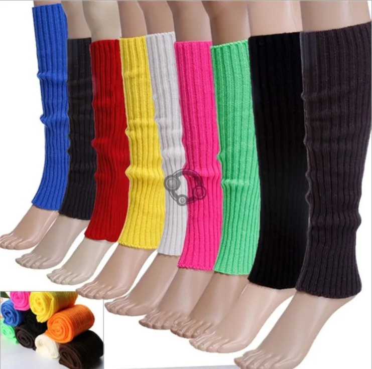 Wholesale knitted cotton knit colorful winter thick leg warmer slouch socks men and women