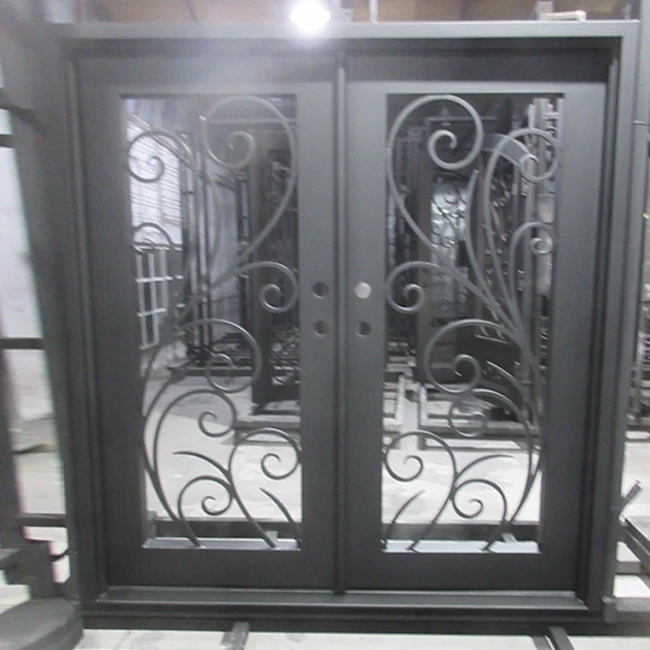 modern house main wrought gates manufacturers decorative security frame water glass exterior french design double iron doors