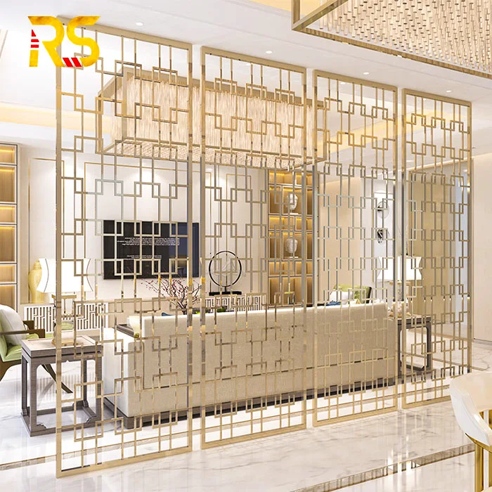Arabic Interior Stainless Steel Laser Cut Decorative Partition Metal Room Divider Screen Panel