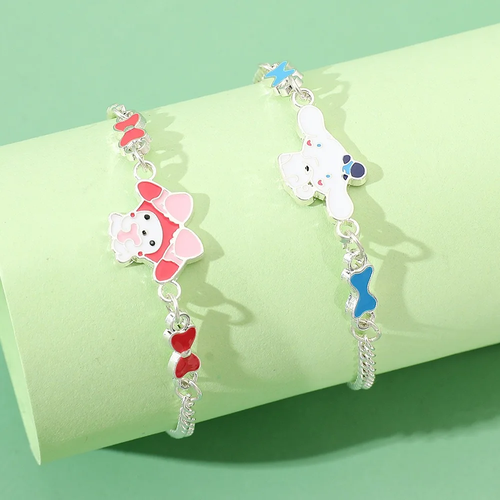 Hot Sale factory direct cartoon jewelry decoration Cute Fashion Metal Pendant Anime Sanrio Melody Bracelet For Girls
