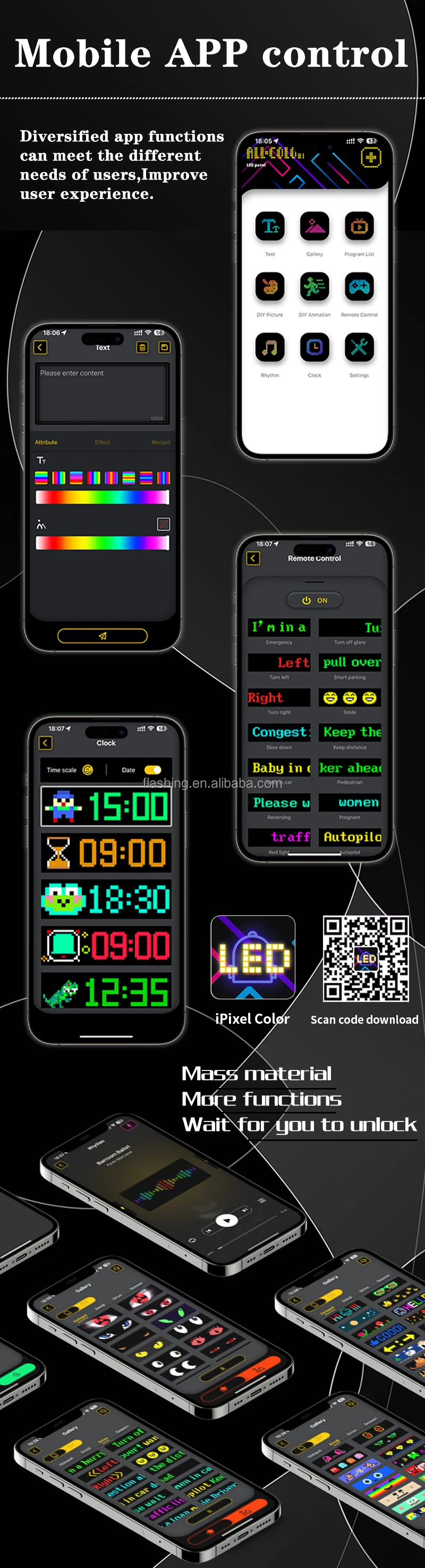 Newest EL Glow FlexLED With Remote Programmable Messages Scrolling LED Sign Display for Cars Digital Display