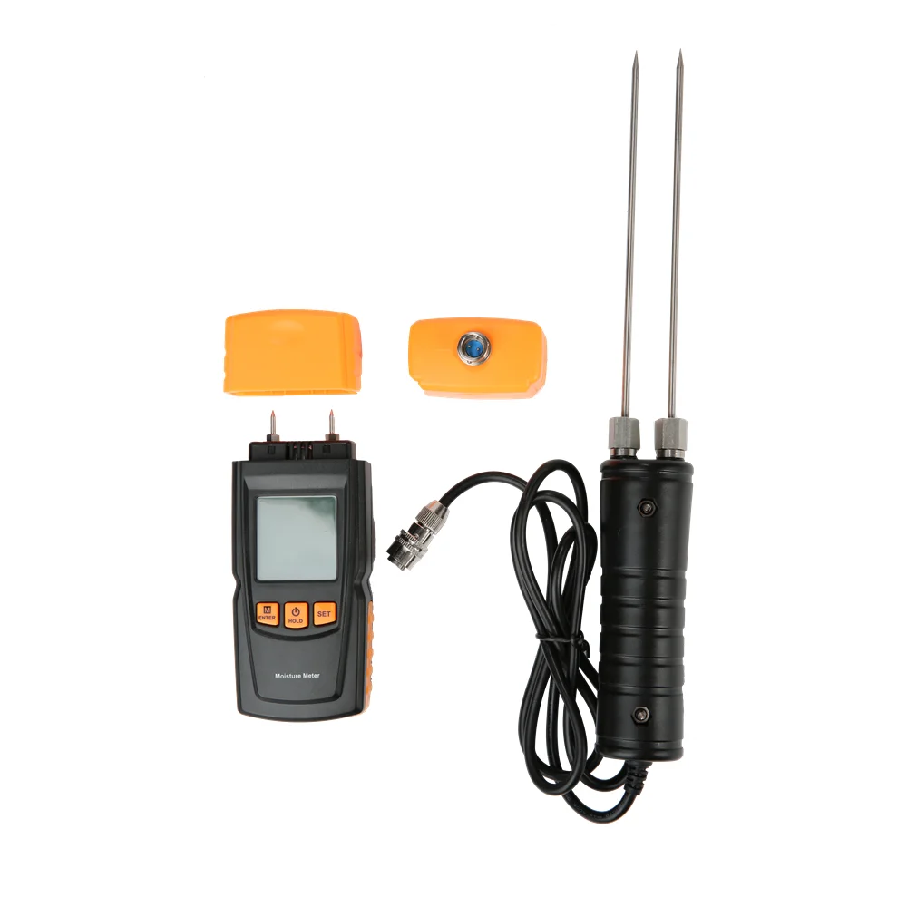 Professional Digital LCD Display Humidity Tester Detector Humidity Hygrometer With 2 Long Pins Wood Moisture Tester