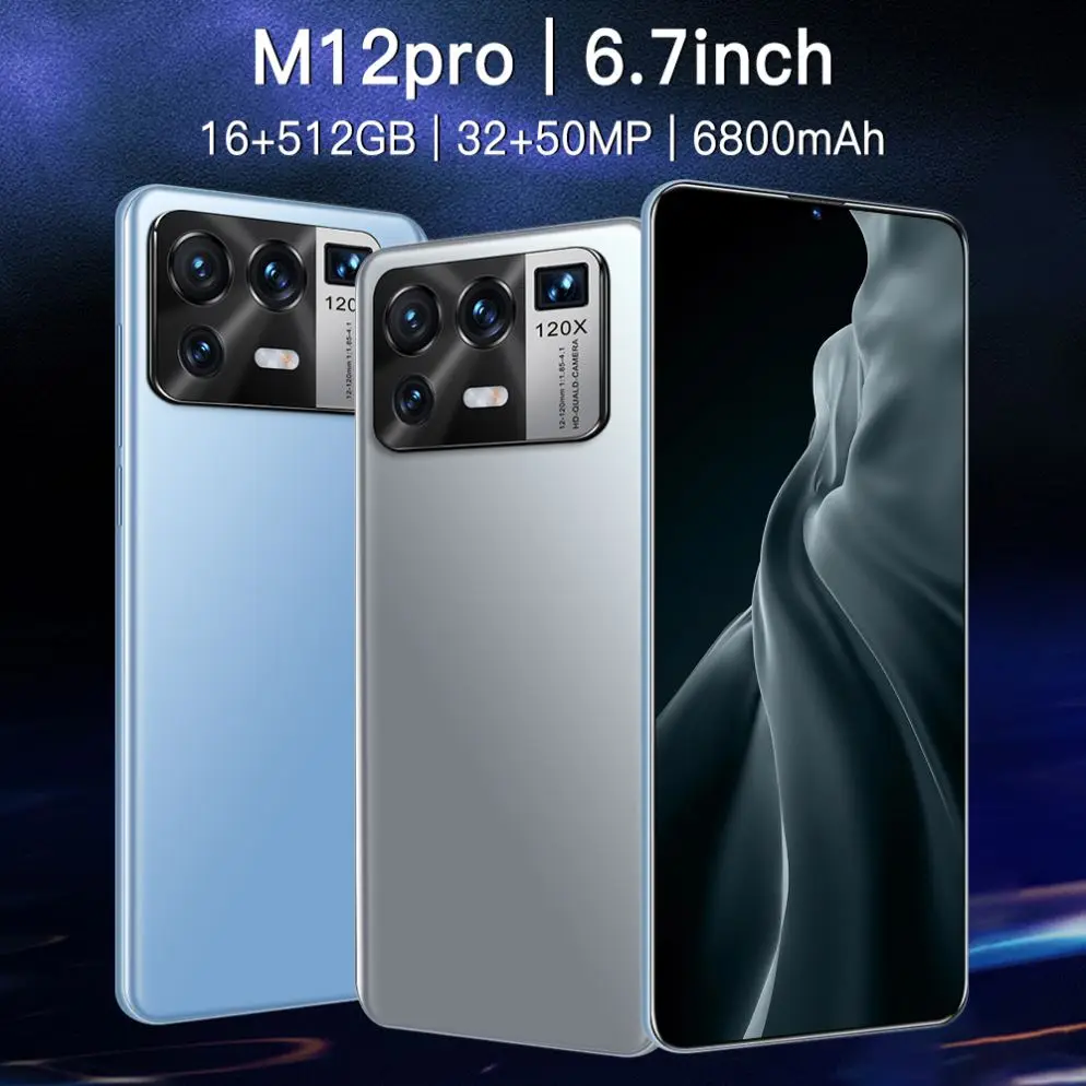 Global version Smartphone  High quality MI M12 Pro Mobile Phones 4G 5G Network 512GB Original Unlocked Android Phone Android 11