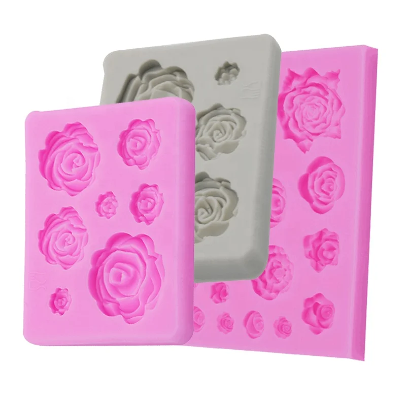 Food Grade Molde De Silicona Para Fondant Mini Flower Rose Chocolate Cake Decoration Resin Silicone Mould