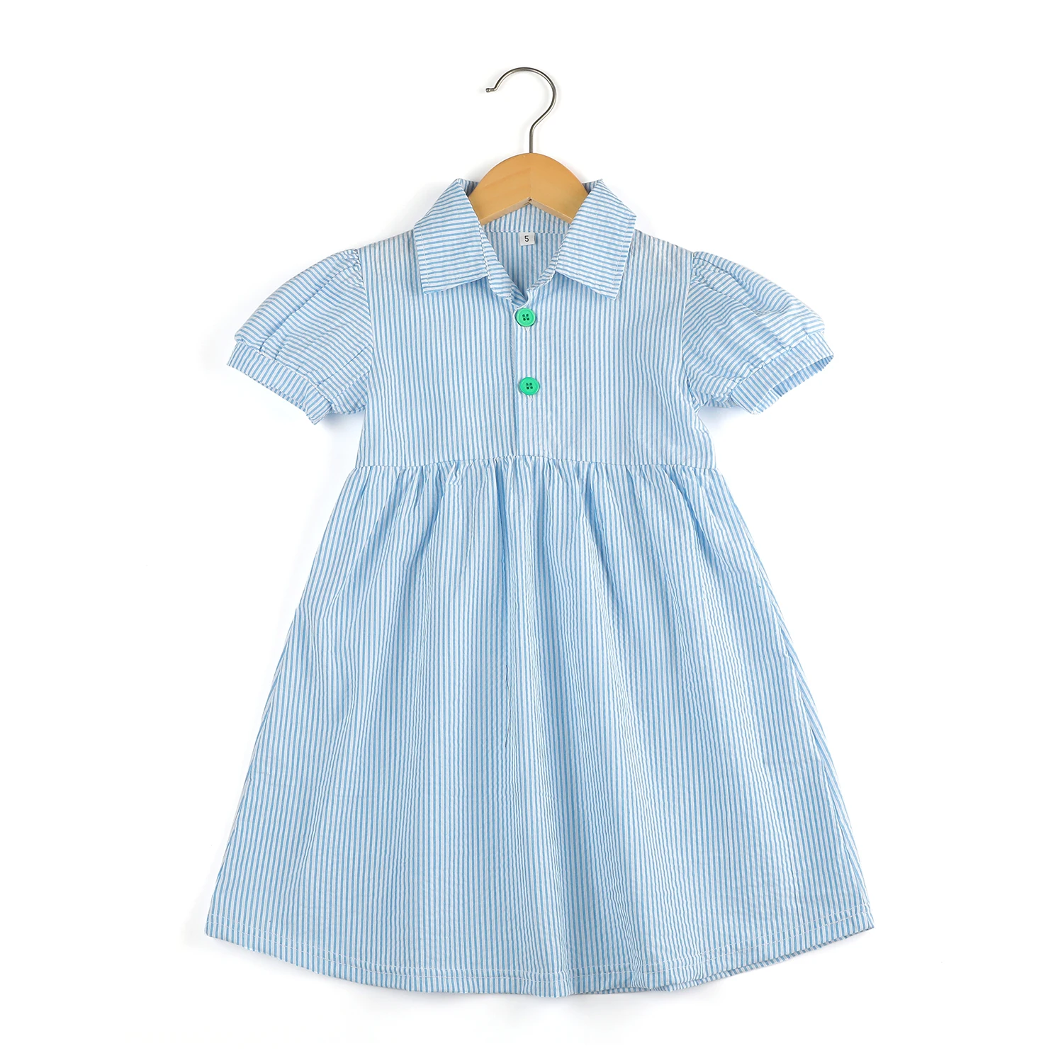 2022 boutique gingham cute kids children short sleeve 100% cotton little girls dresses