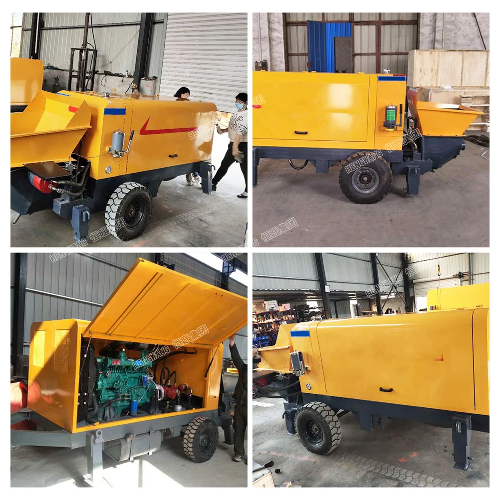 Chinese CE/ISO 30KW 40HP portable concrete trailer pump cement pump machine concrete mortar
