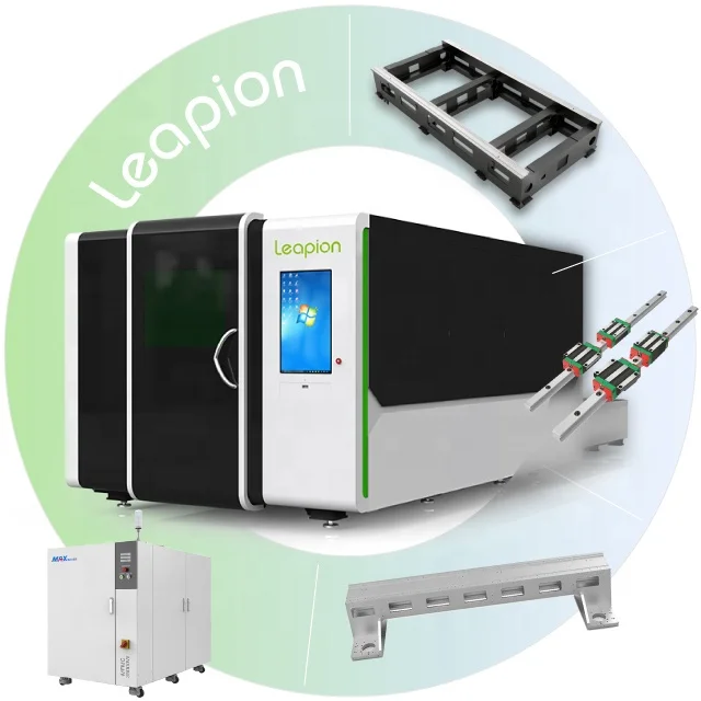 Leapion 1000W CNC Fiber laser metal sheet cutting machine Raycus laser power high efficient