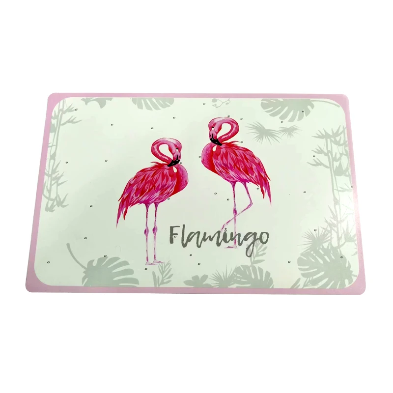 Flamingo customized wholesales cheap PP plastic printed placemat and table mat anti slip mat