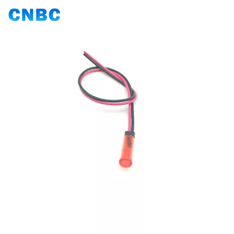 6mm mini size plastic 12v 24v led indicator light with wire leading