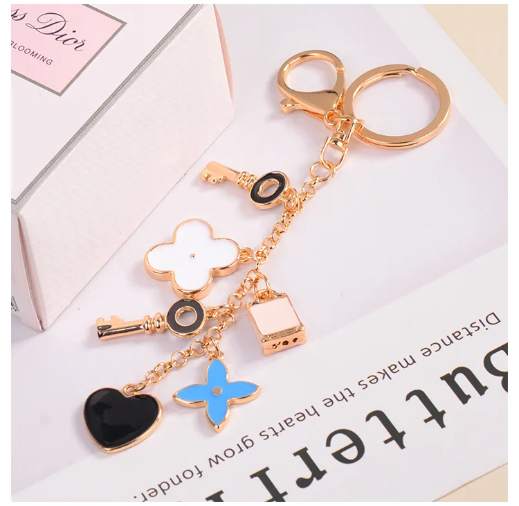 Korean Style Love Key Holder Metal Crystal Keychain Key Chain Lovely Pendant Gift Charm Keyring (KC359C)