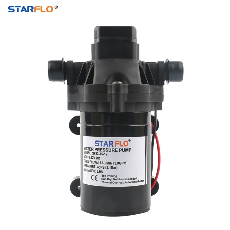 STARFLO 11.6LPM 45PSI RV Marine self priming pump similar to Shurflo 12V DC electric micro mini diaphragm pump