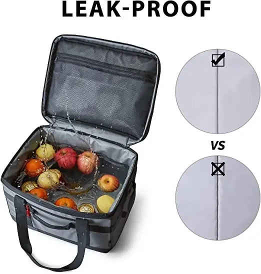 TINYATCustom Beach Work Camping BBQ Trip Shopping Leak Proof Collapsible Lunch Soft Cool Bag Unisex Picnic Insulated Cooler Bags