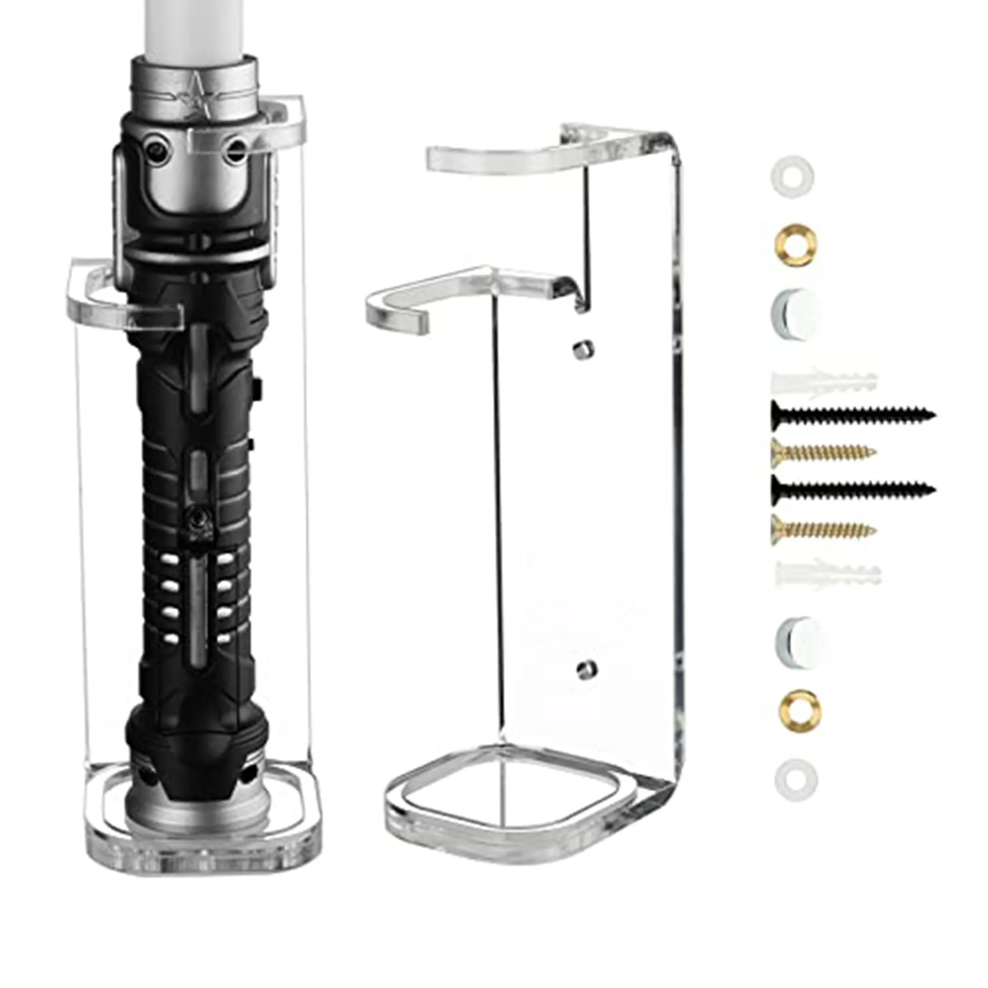 Lightsaber Stand Wall Display, Lightsaber Holder Wall Mount, Acrylic Lightsaber Rack Wall Display Rack Suitable for Swords