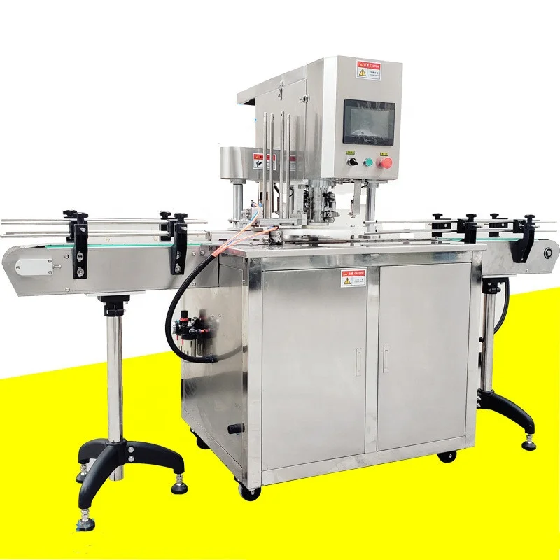 YTK Automatic Round Bottle Fruit Glasses Aluminum Tin Cans Screw Plugging Capping Machine Tinplate Cover Sealing Machine