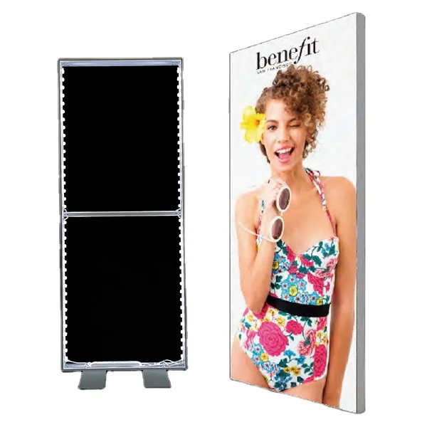 Double sides Free standing Portable LED Fabric Pre-installed silicon edge graphic   light box