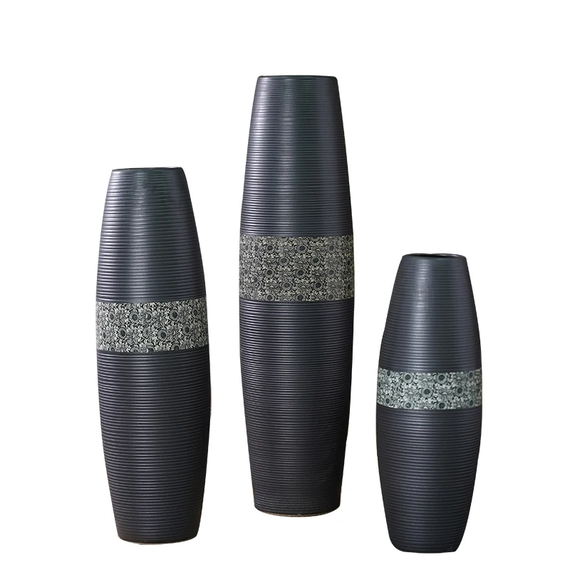 ribbed ceramic clay vase tall wedding vases porcelain chinese  vases   for centerpieces home accessories