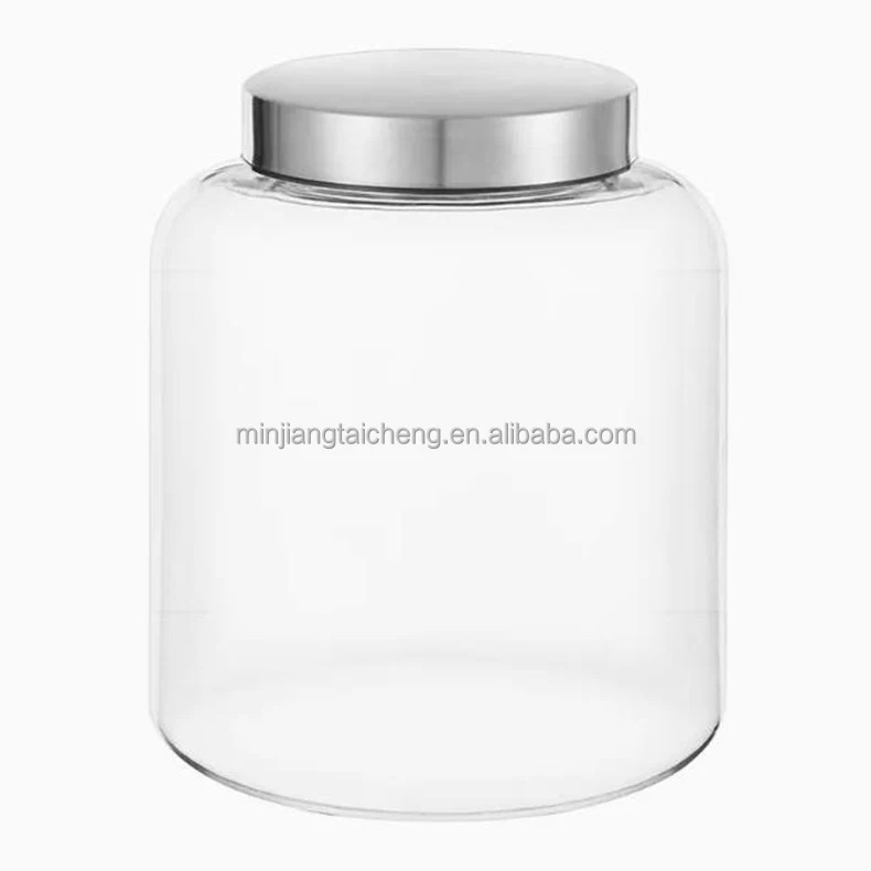 PC Polycarbonate Plastic Clear Large Capacity Food Storage Jars Wholesales Bottles Jars Clear Spice Storage 304 Stainless Lids