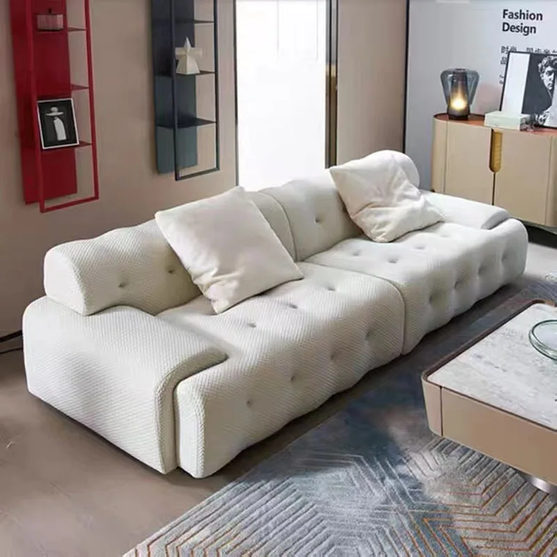 Multi Person Creative Sofa Small Household Pull Button Fabric Compression Sofa Modular Sofa Set Furniture Living Room