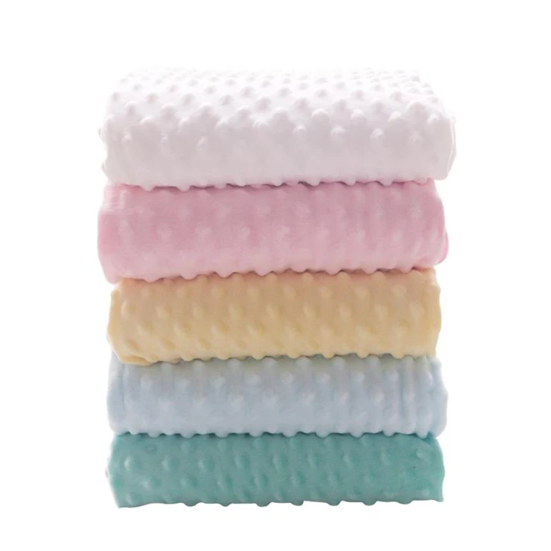 Soft Embossed Baby Minky Dot Plush Blanket Fabric for baby blanket toys