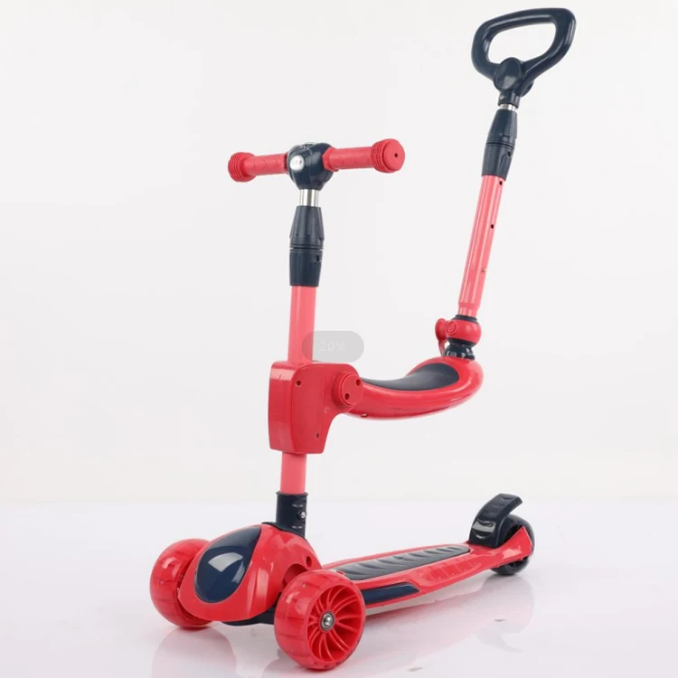 CE approved foldable with light kids electric 3 wheel boys girls kick push scooter for kids