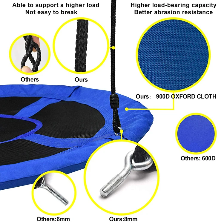 Square Oxford Fabric Outdoor Yard Children Kids Pillow Round Circular cloth Swing Seat Kid Spider Web Color Child Net Leisure