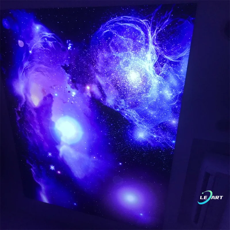 fireproof decorative Fiber Optic pvc Stretch Ceiling film for 3d mobile home Theater Ceiling wall Panels