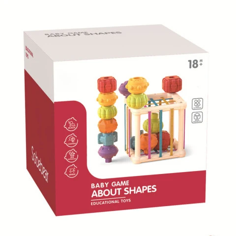 2024 Baby hot sale early education cube shape sorter toys montessori activity cube sorter sensory toys
