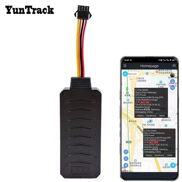 Yuntrack CJ790 4PIN vehicles 3G gps tracker ACC detection cut off oil remotely free APP gps tracking