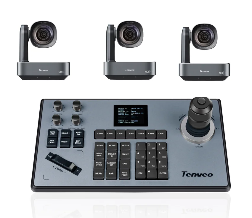 Professional Tenveo KB200 PoE PTZ Video Conference Camera Controller Keyboard Controller 4D Joystick Controller