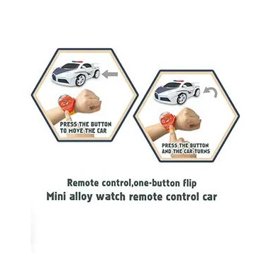 Remote Cartoon Watch Mini Vehicle Toy Light Control Car for Kids