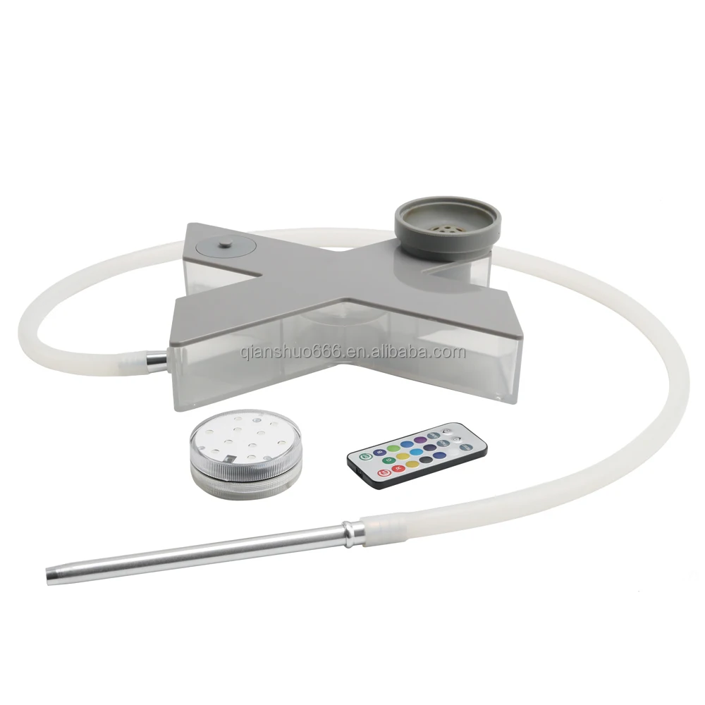 2022 New design customized Wholesale cheap portable acrylic hookah car travel shisha box X shisha hookah with LED light