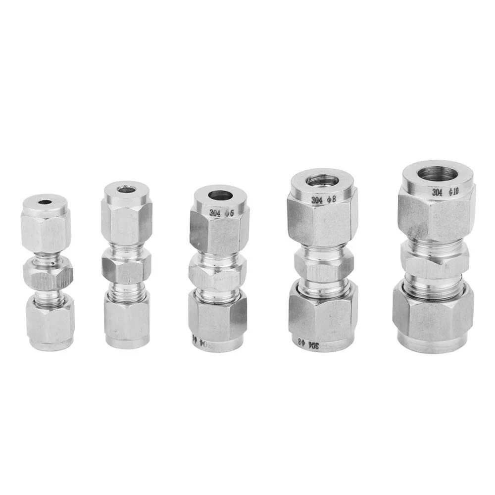 TONY High Pressure Stainless Steel Straight Union Compression Tube Fitting Double Ferrule Fittings