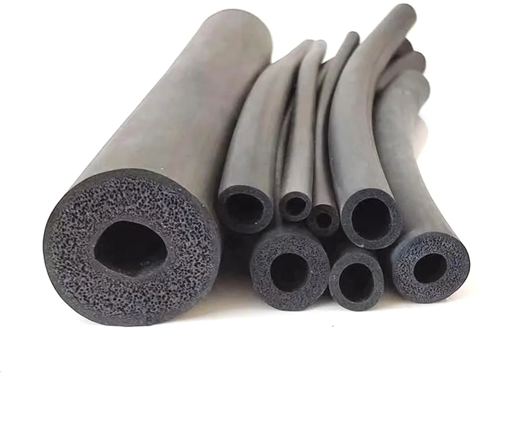 Black Rubber Insulation Pipe with UV Film Thermal Insulation Heat HVAC Foam Tube For Refrigeration Copper Pipe